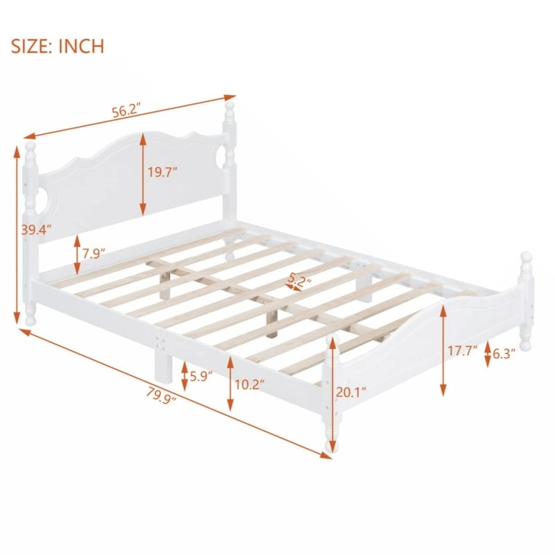 Houten bedframe met lattenbodem, tweepersoonsformaat