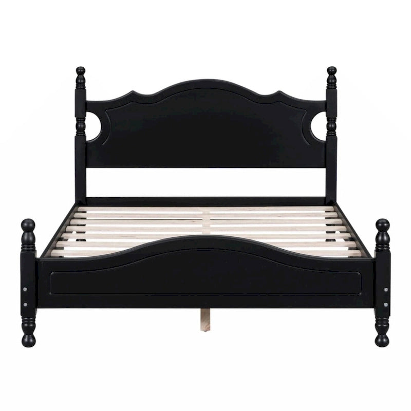 Houten bedframe met lattenbodem, tweepersoonsformaat