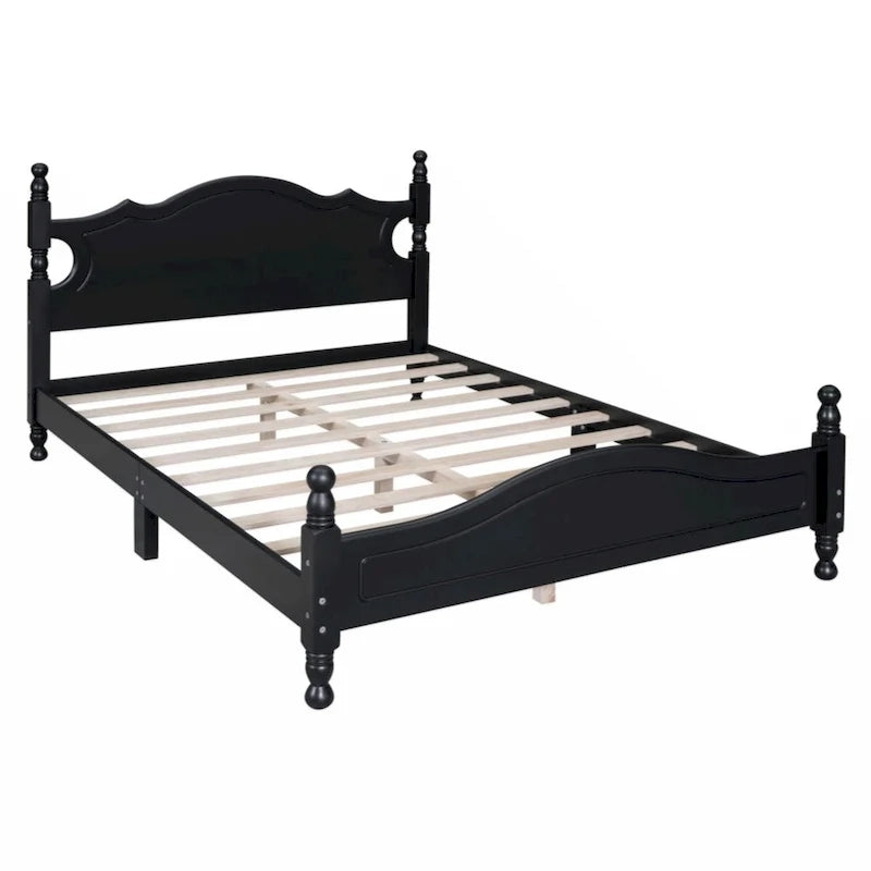 Houten bedframe met lattenbodem, tweepersoonsformaat