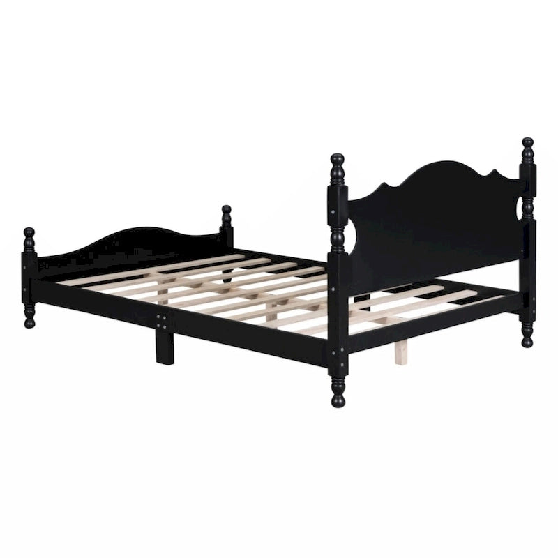 Houten bedframe met lattenbodem, tweepersoonsformaat