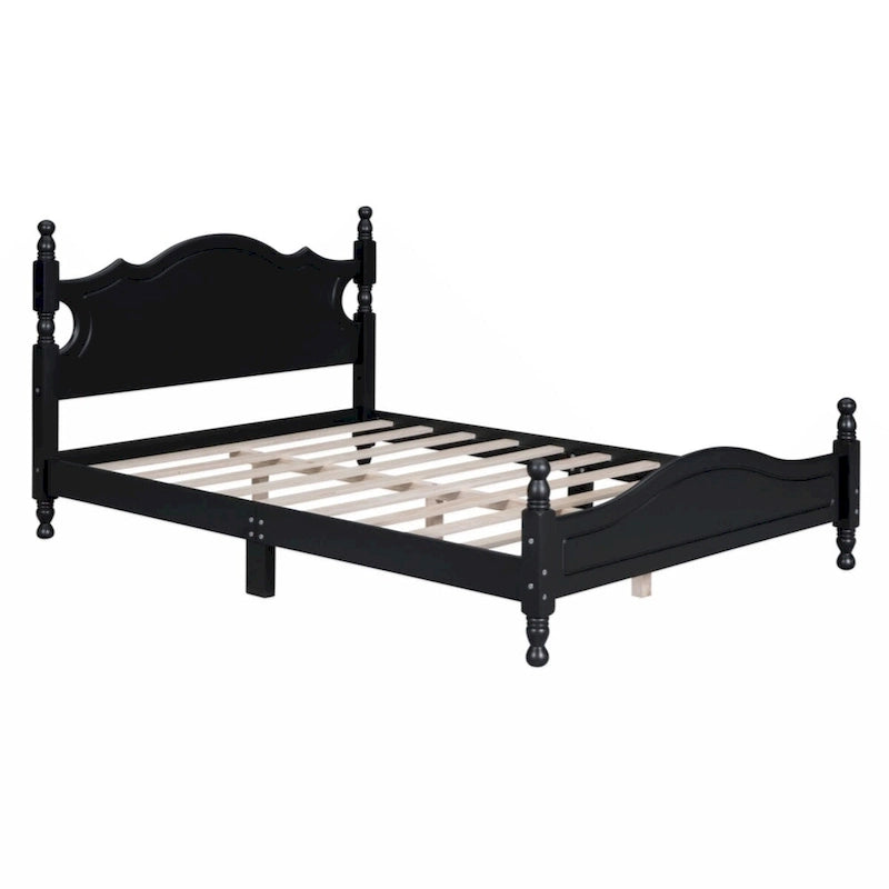 Houten bedframe met lattenbodem, tweepersoonsformaat