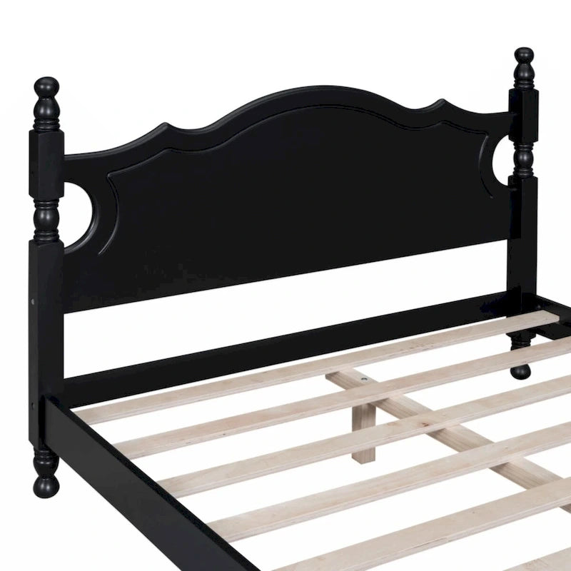 Houten bedframe met lattenbodem, tweepersoonsformaat