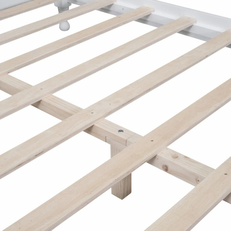 Houten bedframe met lattenbodem, tweepersoonsformaat