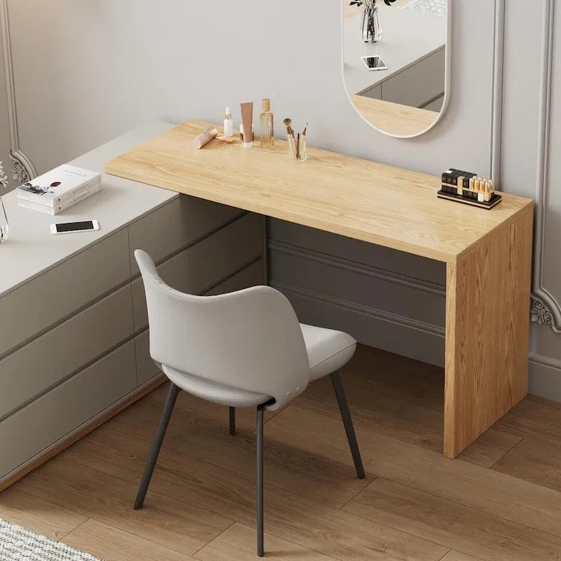 55,2 inch witte hoek kaptafel in L-vorm met 6 laden