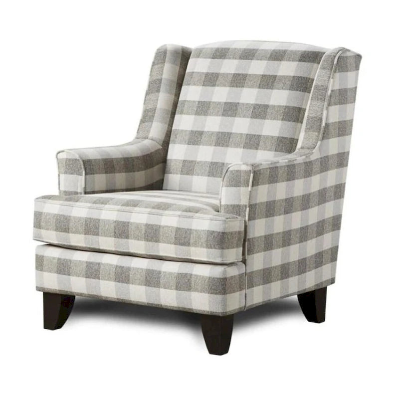 Buffalo Check Accentfauteuil – Gebroken wit & Grijs