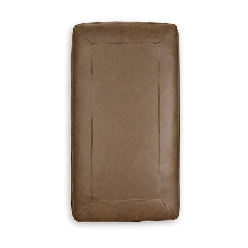 Caramel Lederen Poef