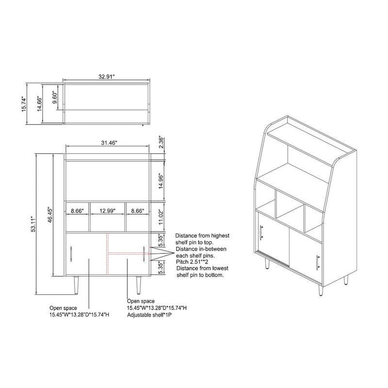Modern Wengé Dressoir met Diverse Opbergruimtes