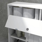 Slanke badkameropbergkast met wieltjes en toiletrolhouder
