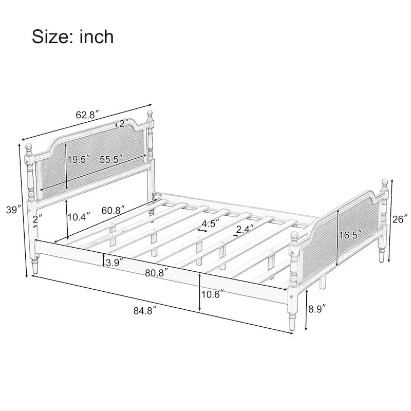 Rotan Platform Bedframe – Geen Boxspring Nodig