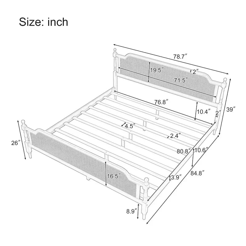 Rotan Platform Bedframe – Geen Boxspring Nodig