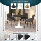 40-inch ronde eettafel met MDF houten blad en stalen trompetvoet