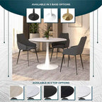 40-inch ronde eettafel met MDF houten blad en stalen trompetvoet