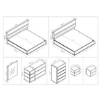 Modern Hoogglans Wit & Grijs Platform Bed