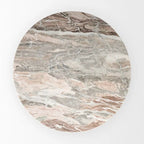 Allyson Round Medium Brown w/ Pink Marble Pedestal Dining Table - 42.0L x 42.0W x 30.0H