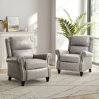 Set van 2 gewatteerde fauteuils met nagelkopbekleding en verstelbare rugleuning