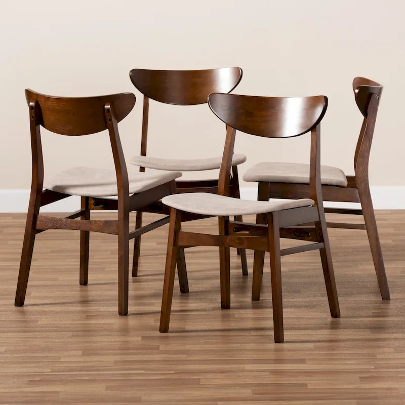 Parlin Mid-Century Modern Transitional 4-delige eetkamerstoelenset