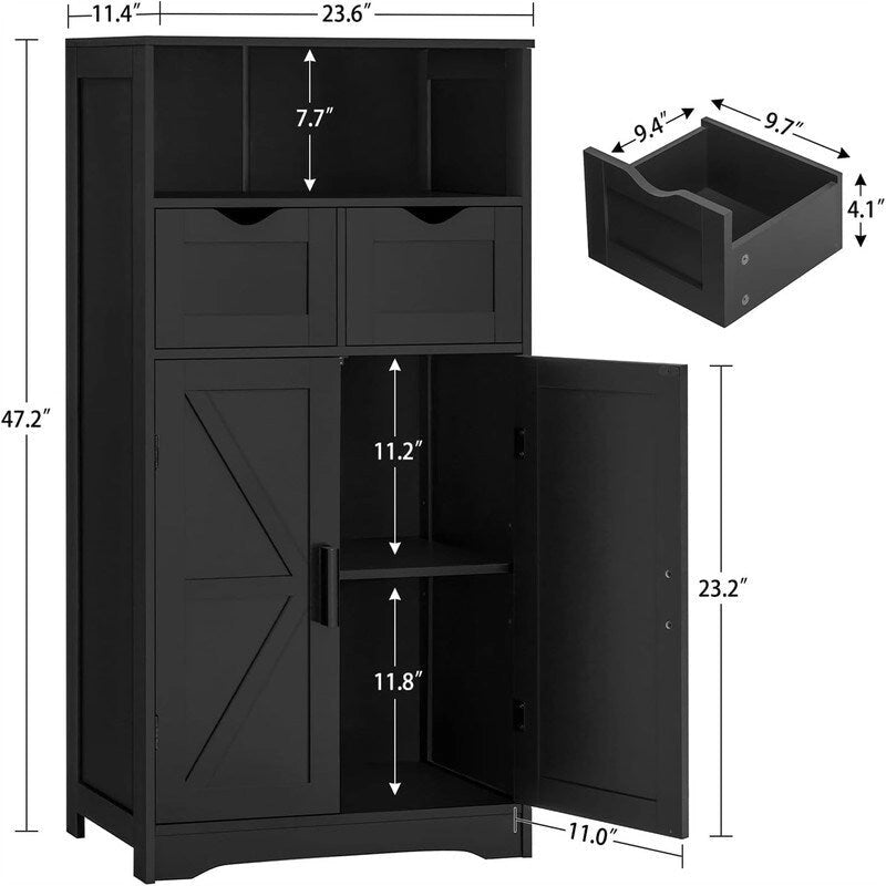 Vloerkast met 2 deuren 2 laden - 11.4D x 23.6B x 42.7H