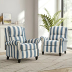 Set van 2 gewatteerde fauteuils met nagelkopbekleding en verstelbare rugleuning