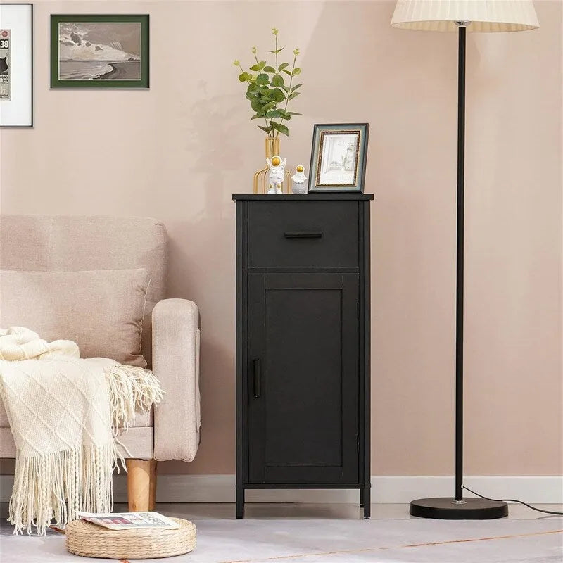 Smalle vloerkast met 1 deur en 1 lade - 11,8D x 13,8B x 31,5H