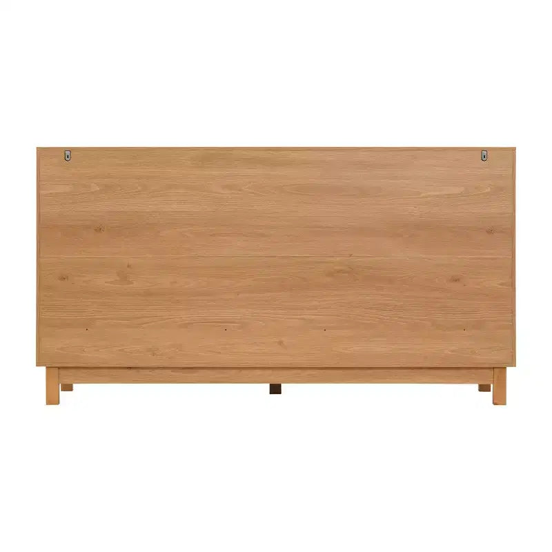 Moderne geometrische ladekast met 6 lades, brede opbergkast met halve cirkelaccenten voor slaapkamer en woonkamer