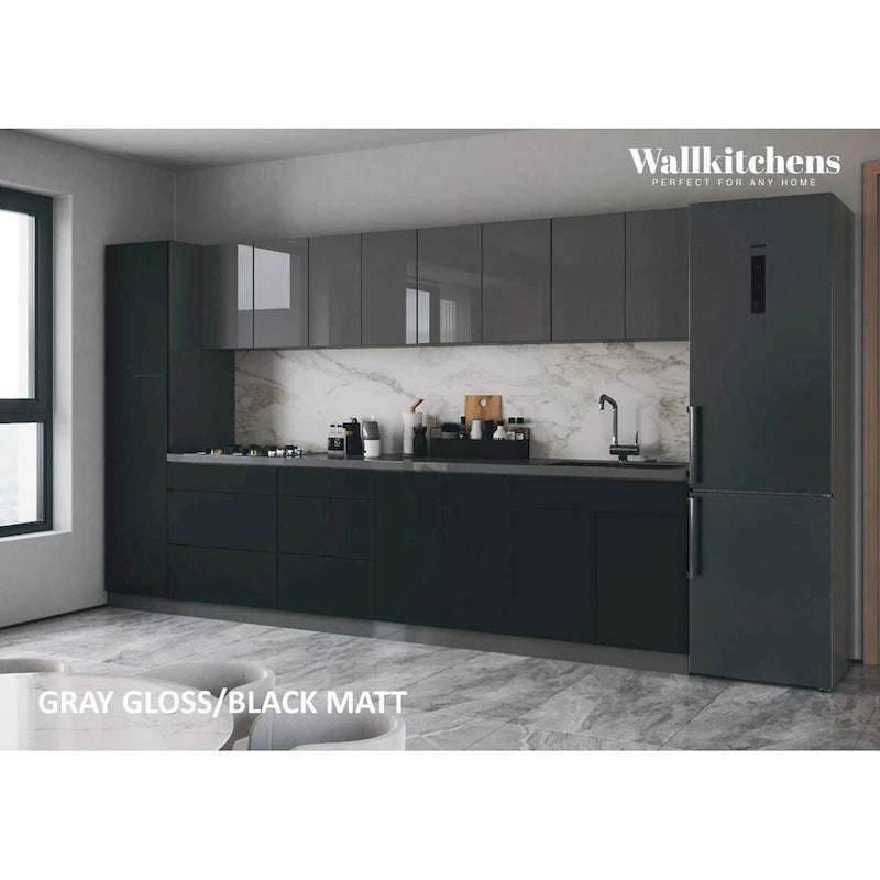 Keuken Elegante Collectie Zwarte Kleur Basis Maat 11Ft Breed - 135x24