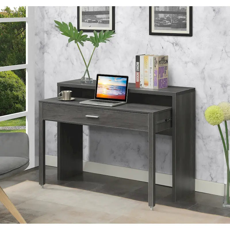 Convenience Concepts Newport JB Console/Uitschuifbaar bureau met lade en verhoger
