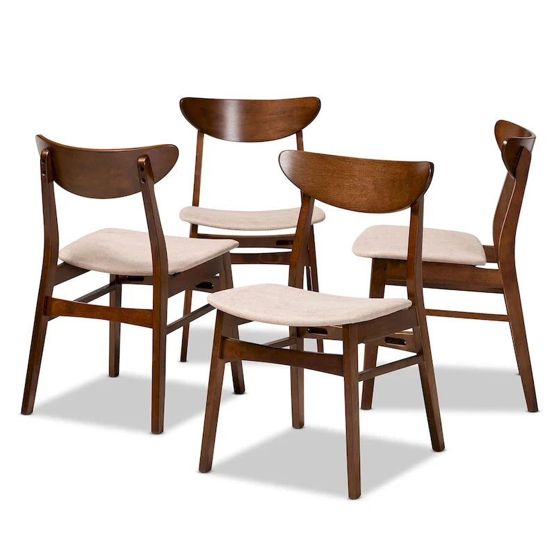 Parlin Mid-Century Modern Transitional 4-delige eetkamerstoelenset