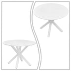 Modern minimalist ronde eettafel met MDF-blad en metalen poten