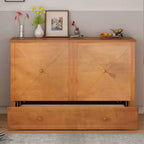 Mjkone Murphy Bed Queen,Cube Cabinet Chest Bed with Charging Station&Storage Space