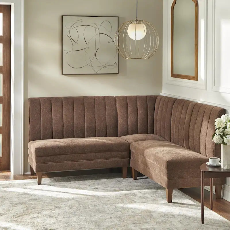 Lifestorey Kerrington 3-delige gestoffeerde bankenset met banquette-rugleuning