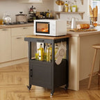 Keukenwagen van hout met lades
