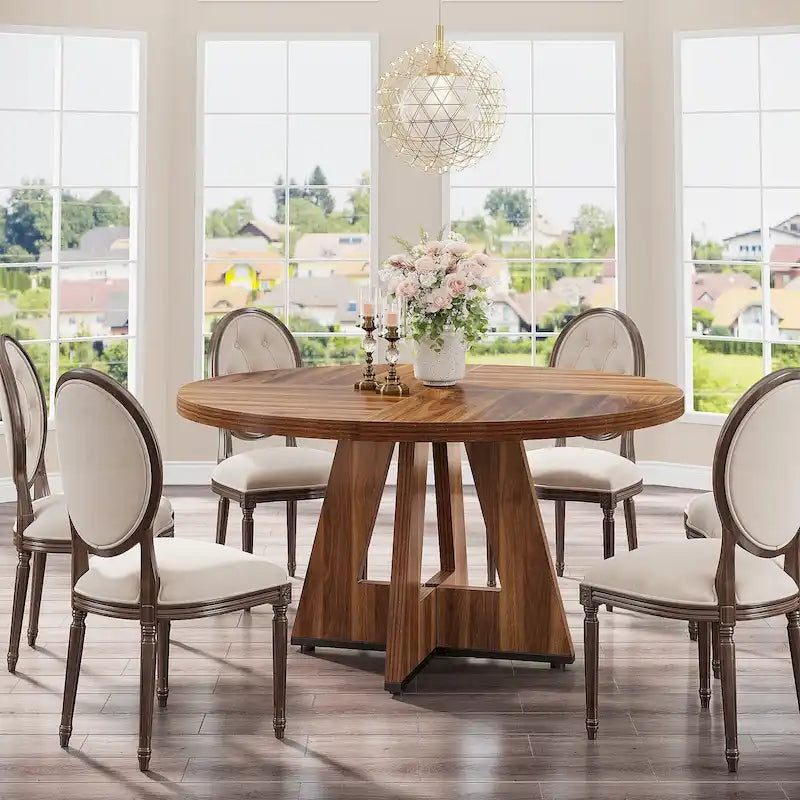 47 inch ronde eettafel voor 4 personen, houten keukentafel voor keuken, eetkamer en woonkamer - N.v.t.