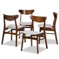 Parlin Mid-Century Modern Transitional 4-delige eetkamerstoelenset