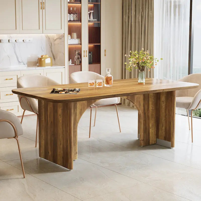 Eettafel van 63 inch voor 4-6 personen, moderne rechthoekige keukentafel