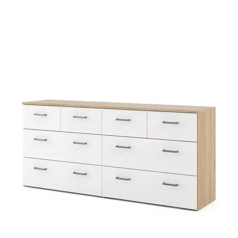 Tvilum, ladekast met 8 lades, eikenstructuur/wit