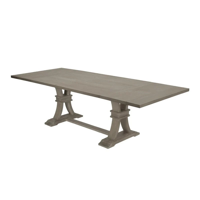 Best Quality Furniture 9-delige rustieke, uitschuifbare grijze eetkamerset