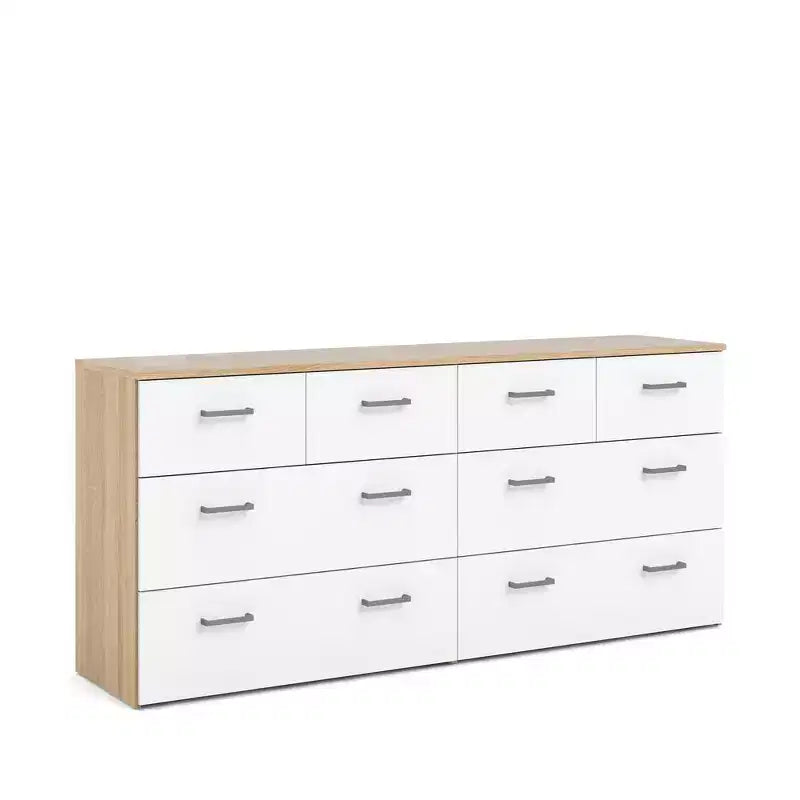 Tvilum, ladekast met 8 lades, eikenstructuur/wit