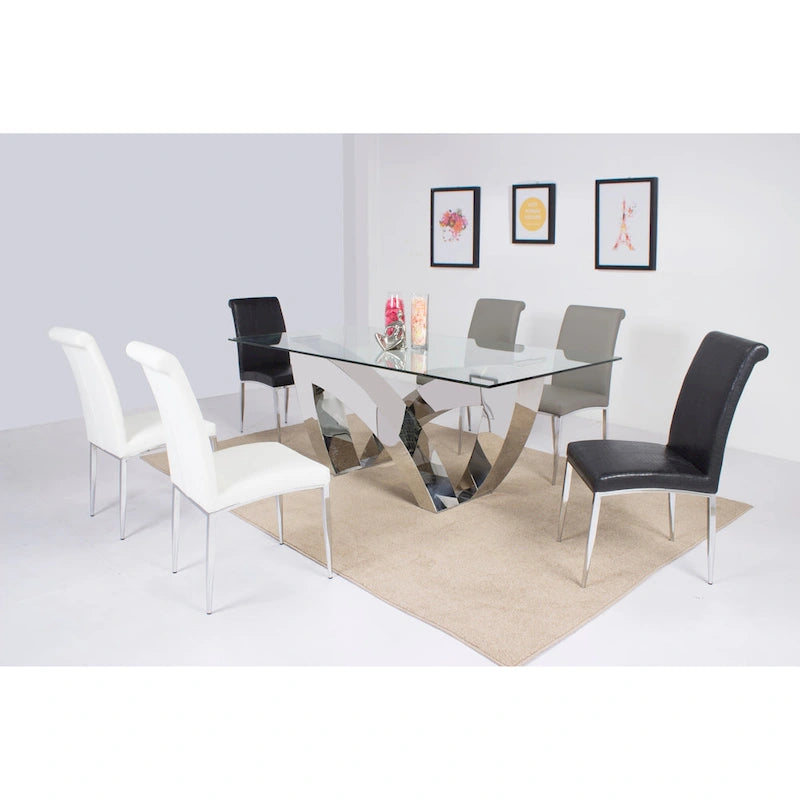 Somette moderne gestoffeerde sledestoelen, set van 4