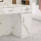 Famapy L-shaped Reception Desk Multifunctional Welcome Desk Workstation