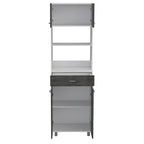 Caribe Microwave Cabinet, Four Legs, One Drawer, Double Door, One Shelf -White