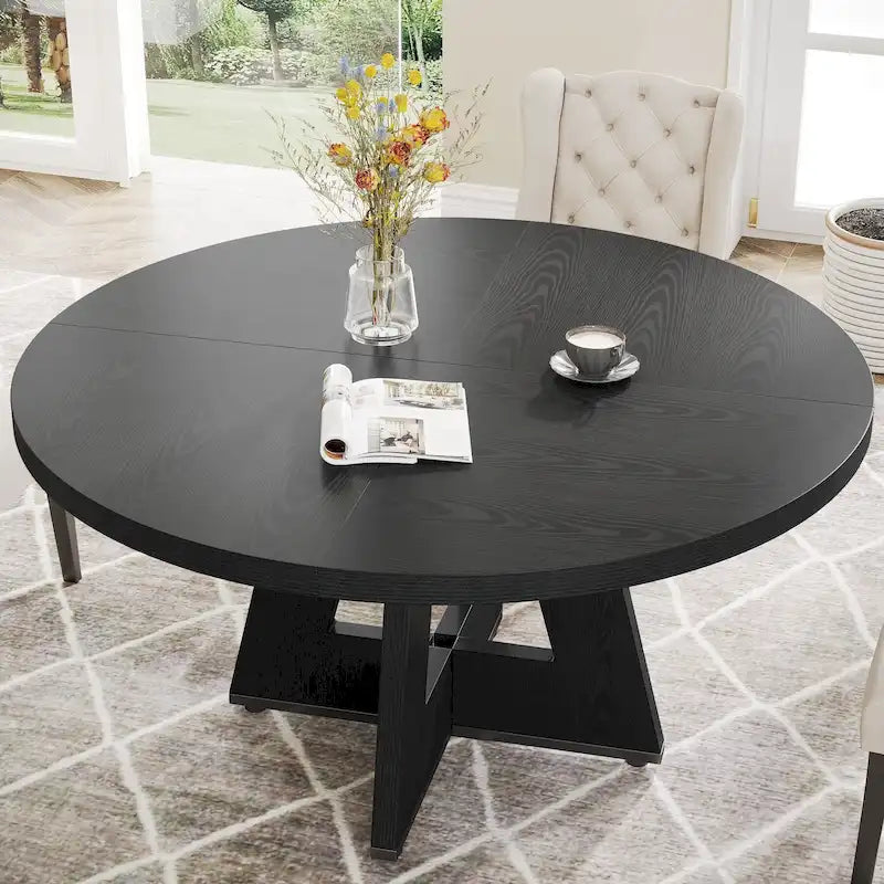 47 inch ronde eettafel voor 4 personen, houten keukentafel voor keuken, eetkamer en woonkamer - N.v.t.