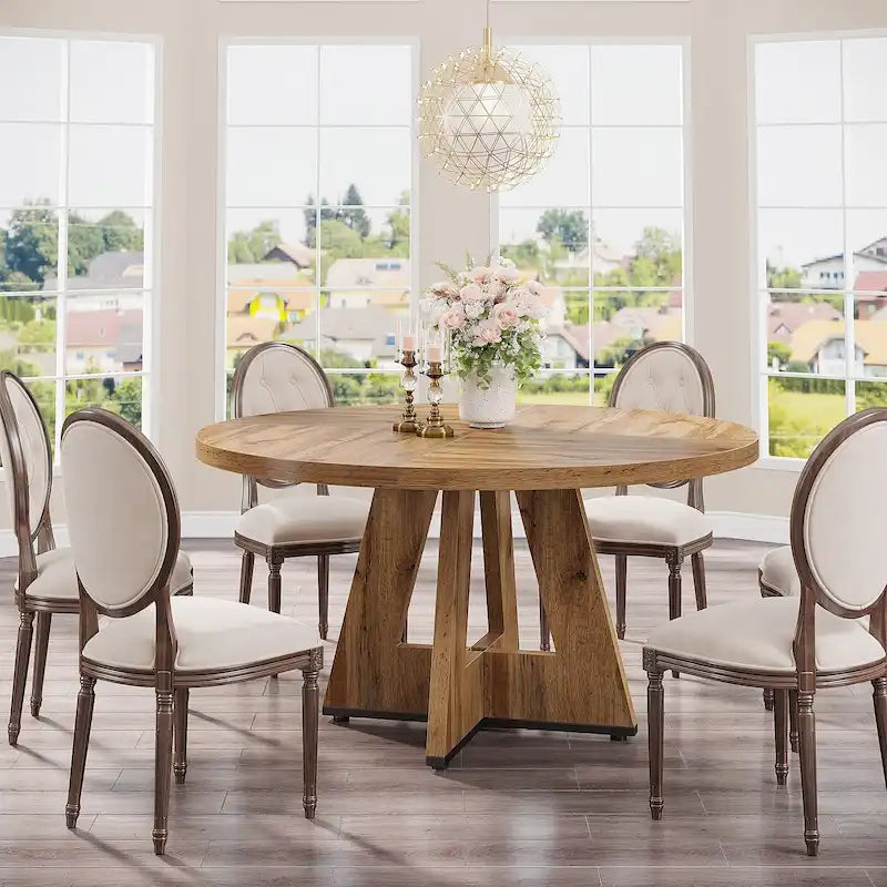 47 inch ronde eettafel voor 4 personen, houten keukentafel voor keuken, eetkamer en woonkamer - N.v.t.