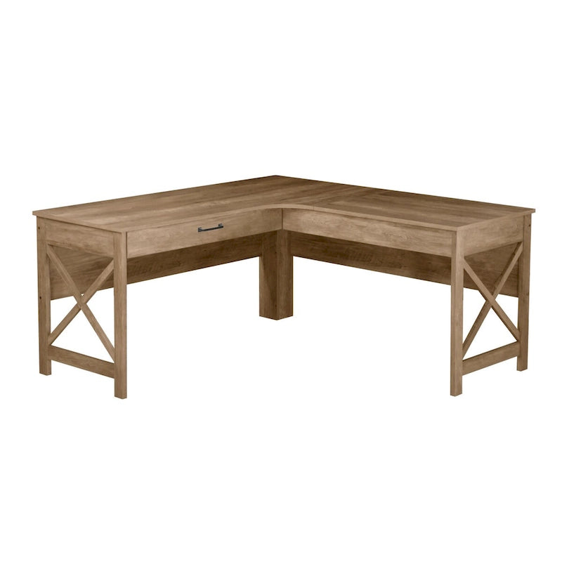 Alaska modern L-vormig bureau in farmhouse-stijl met lade