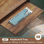 L Shaped Computer Desk Gaming Desk Keyboard Tray Power Outlets & LED