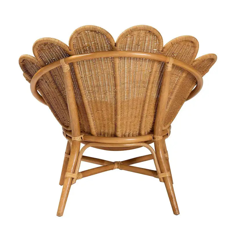 Blossom Bohemian Honingrotan Accentstoel met Bloemmotief