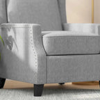 Push Back Wing Back Pocket Spring Recliner with Side Accent Nail Trim
