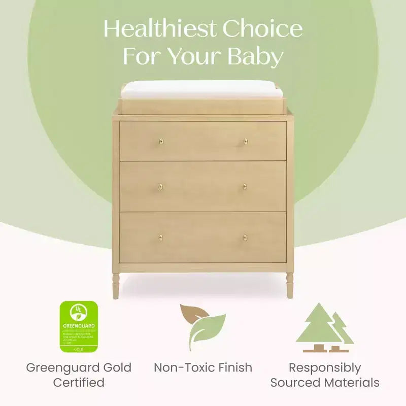 3 Drawer Dresser with Changing Top - Kids Nursery