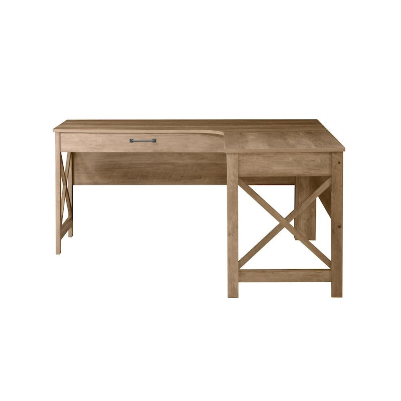 Alaska modern L-vormig bureau in farmhouse-stijl met lade