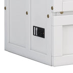 Solid Pine Murphy Bed Chest with Charging Station and Large Storage Drawer