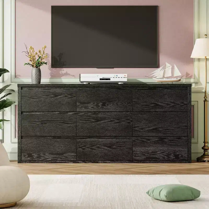 Ladekast met 9 lades voor de slaapkamer, brede moderne houten ladekast met veel opbergruimte, houten opbergkast voor de woonkamer, gang of entree